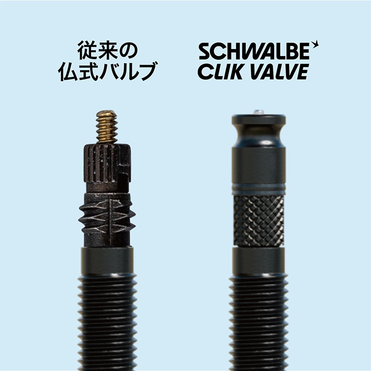 SCHWALBEクリックバルブ 仏式変換用バルブ