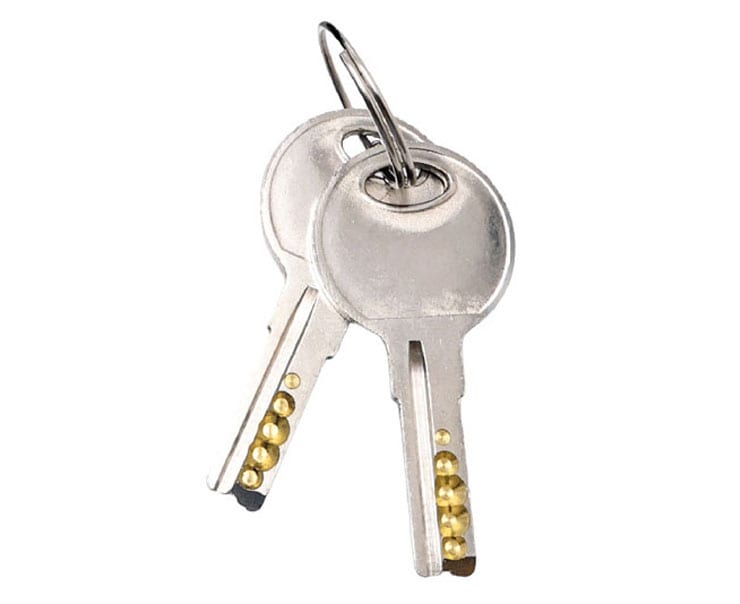 ブラケットディンプルキーロック -R 8x1800mm カギ式 ワイヤー錠