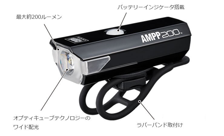 HL-EL042RC AMPP200(アンプ200)フロントライト 明るさ:200ルーメン USB充電式 前用