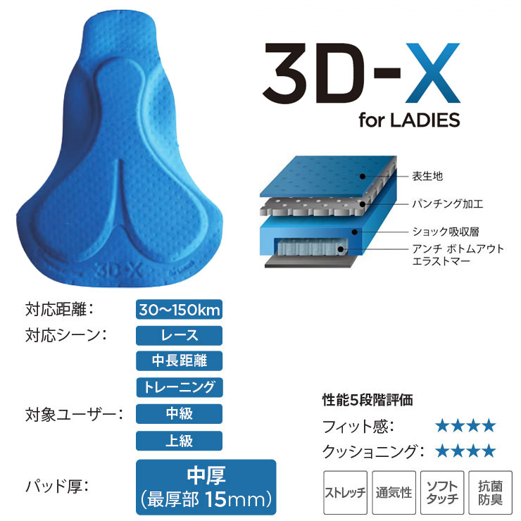 [26s] WT293-3DX 3DX レーサー ビブ パンツ レディースモデル レーサーパンツ