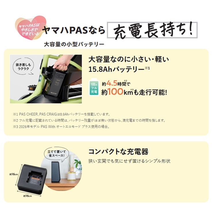 PAS With DX（パス ウィズ デラックス）「PA26WDX」26インチ 電動自転車 -26