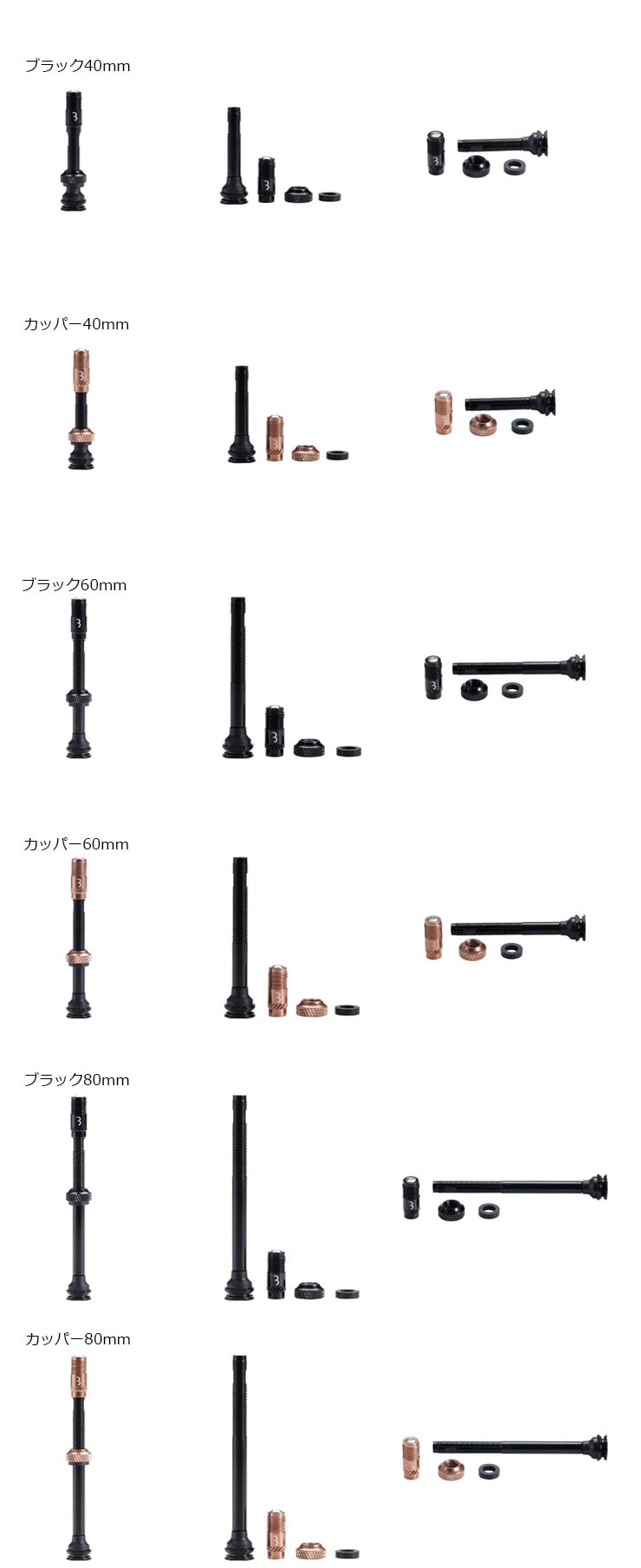 コアキャップ チューブレスバルブセット