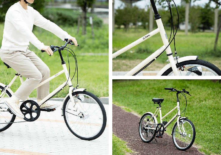 Cream Mini（クリーム ミニ）BAA206HD-O 20インチ オートライト 外装6段変速 ミニベロ 自転車