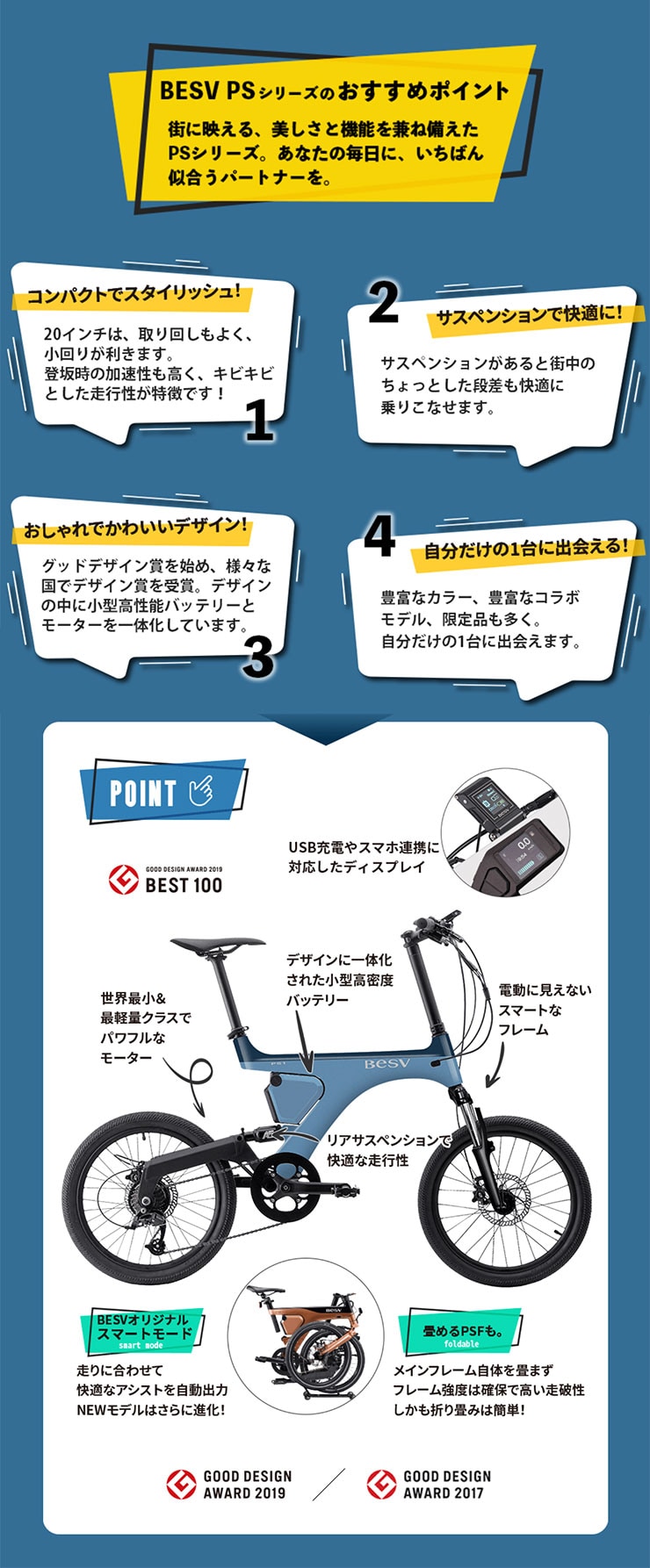 PS1「YTRT05-61」20インチ 10段変速 電動自転車 -23