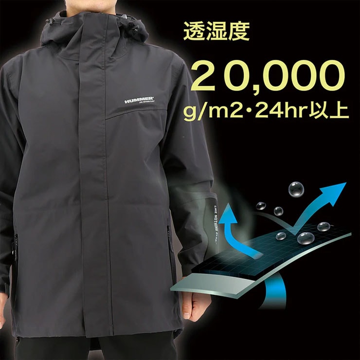 HM-W10 LED超はっ水透湿防水ストレッチコート レインウェア