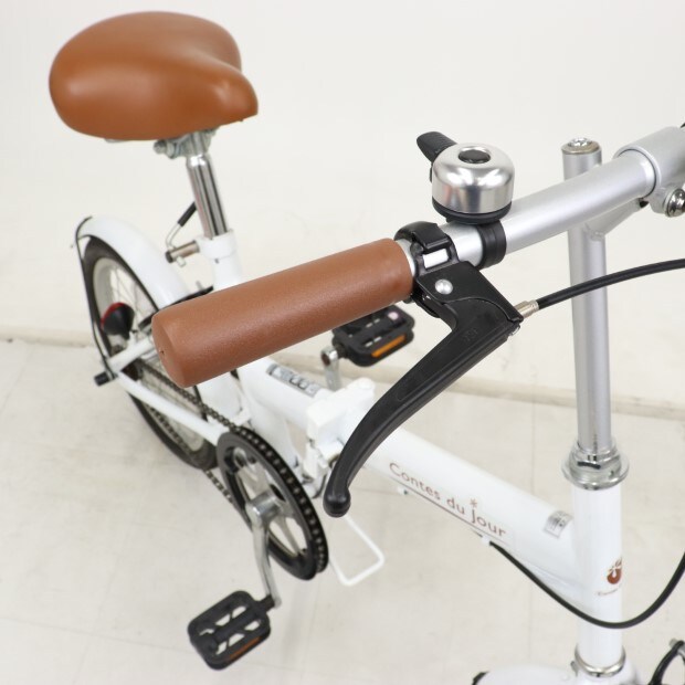 ◆ Contes du jour コンテドジュール 『16インチ』折り畳み自転車◆動作OK【美品】 Contes du Jour コンテドジュール 折りたたみ自転車 16インチ 白