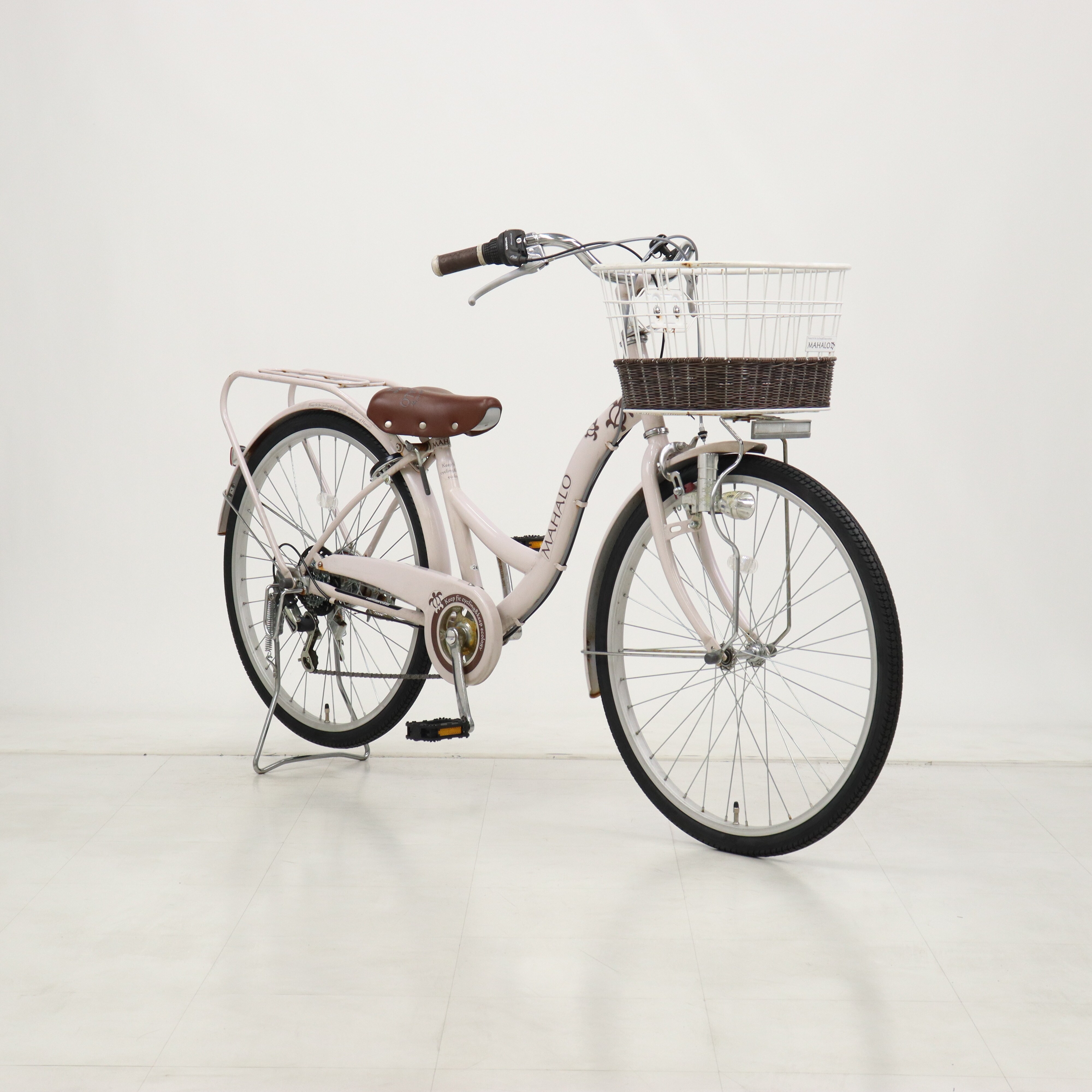 MAHALO 子供用自転車 ベージュ 前カゴ付き　24インチ 自転車】25年モデル 子供用自転車 マハロジュニア5th 24インチ