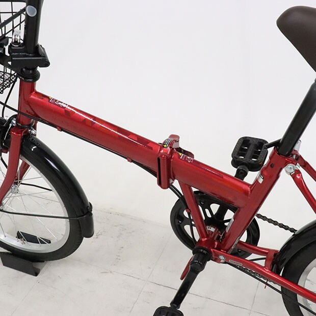 折りたたみ自転車 黒赤 コンパクト収納 軽量 高さ4段階 Amazon.co.jp