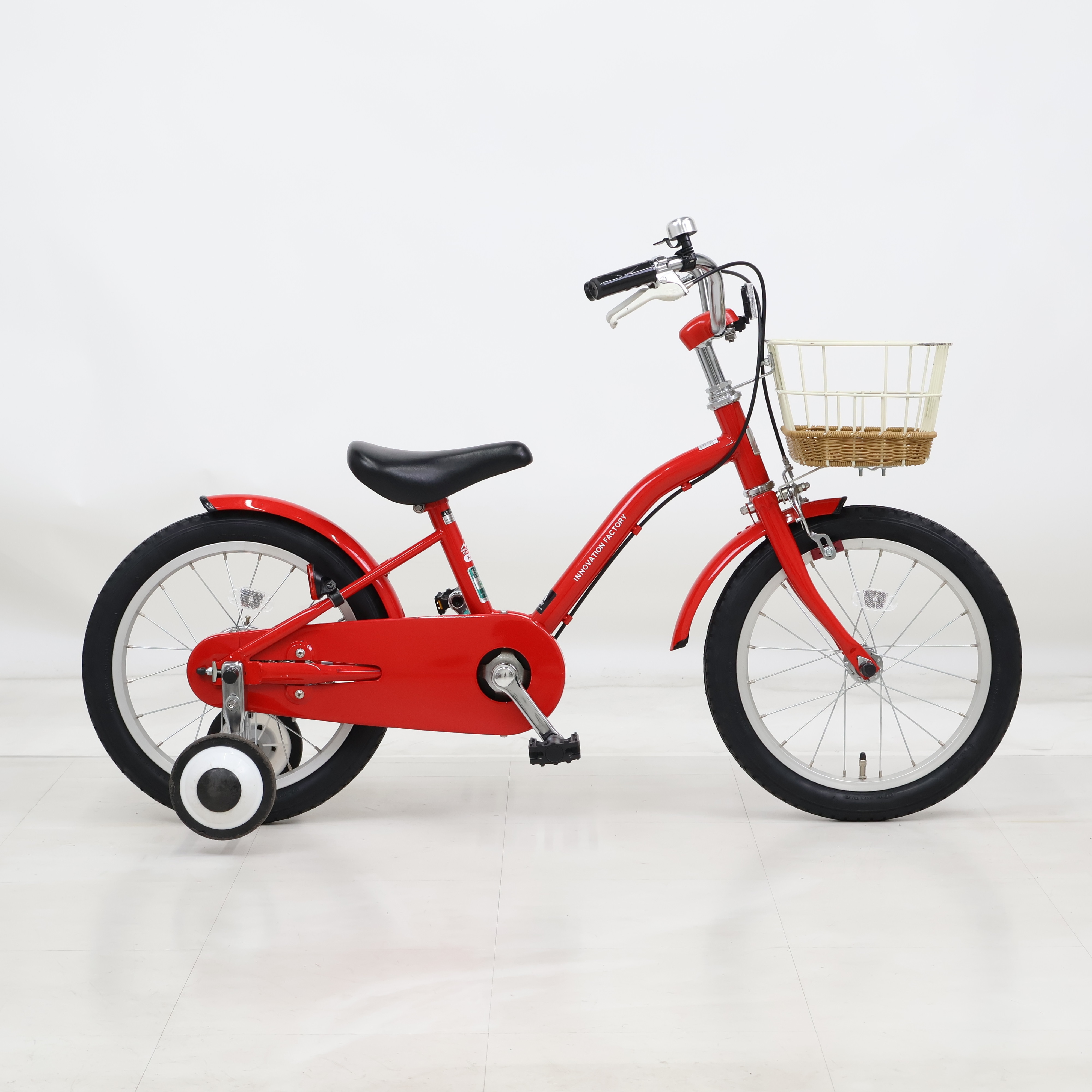 Innovation Factory 子供用自転車 レッド 16インチ 補助輪 リユース】イノベーションファクトリーキッズ 160-N 16インチ 2022年