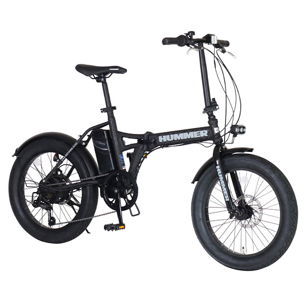 HUMMER 折りたたみ自転車 6段変速 ブラック HUMMER（ハマー）E-FAT206 20インチ 6段変速 電動自転車 折りたたみ自転車