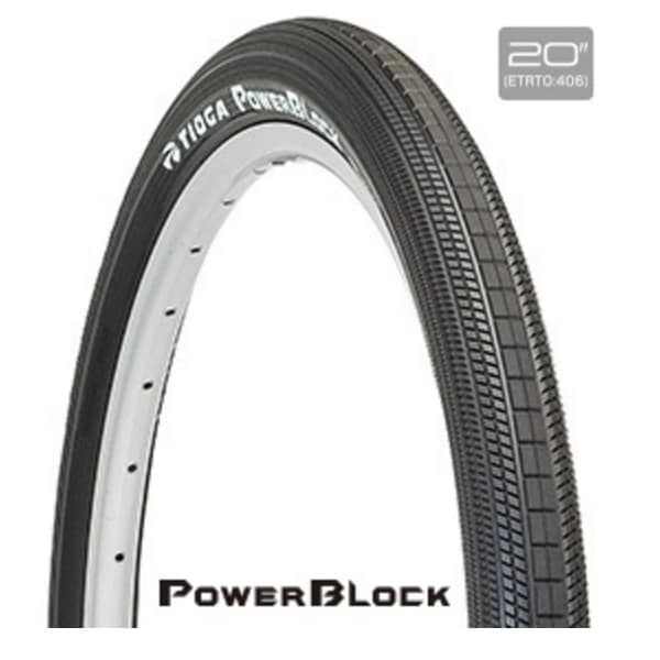 �^�C�I�K[TIOGA] Power Block�i�p���[�u���b�N�j20x1.40 ���C���[�r�[�h BMX�p�^�C�� �^�C���^�`���[�u�^����