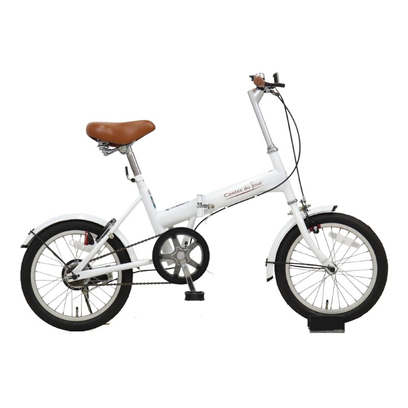 Contes du Jour コンテドジュール 折りたたみ自転車 16インチ 白 Contes du Jour コンテドジュール 折りたたみ自転車 16インチ 白