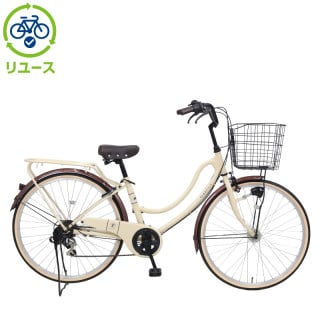 美品！27インチ シティサイクル マルキン自転車 6段変速・荷台付き 