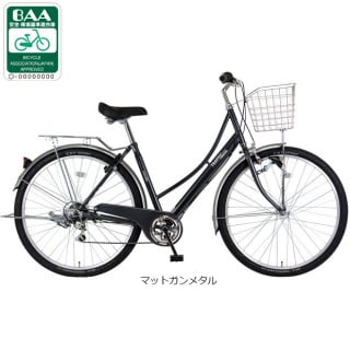 E338　★限定特価★ 中古自転車 【マルキン　27インチ　シルバー　ママチャリ　6段　LEDオートライト 】 地域限定商品」「マルキン自転車」トラフィックシティ276-H 27インチ