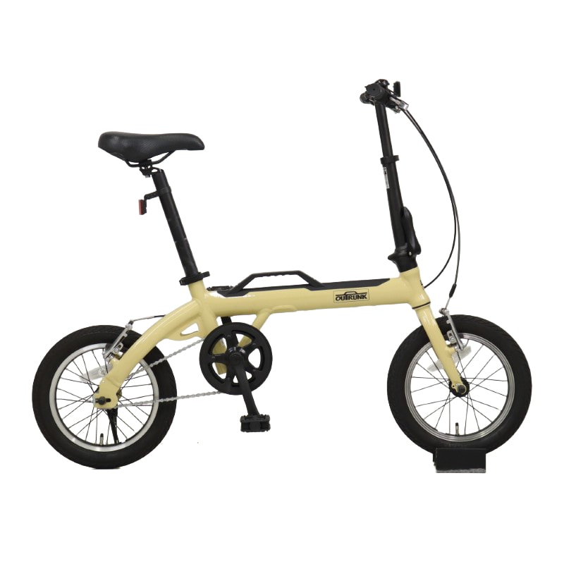 引き取り限定　ログアウトランク　14インチ折りたたみ自転車 ベージュ 引き取り限定ログアウトランク14インチ折りたたみ自転車 ベージュ