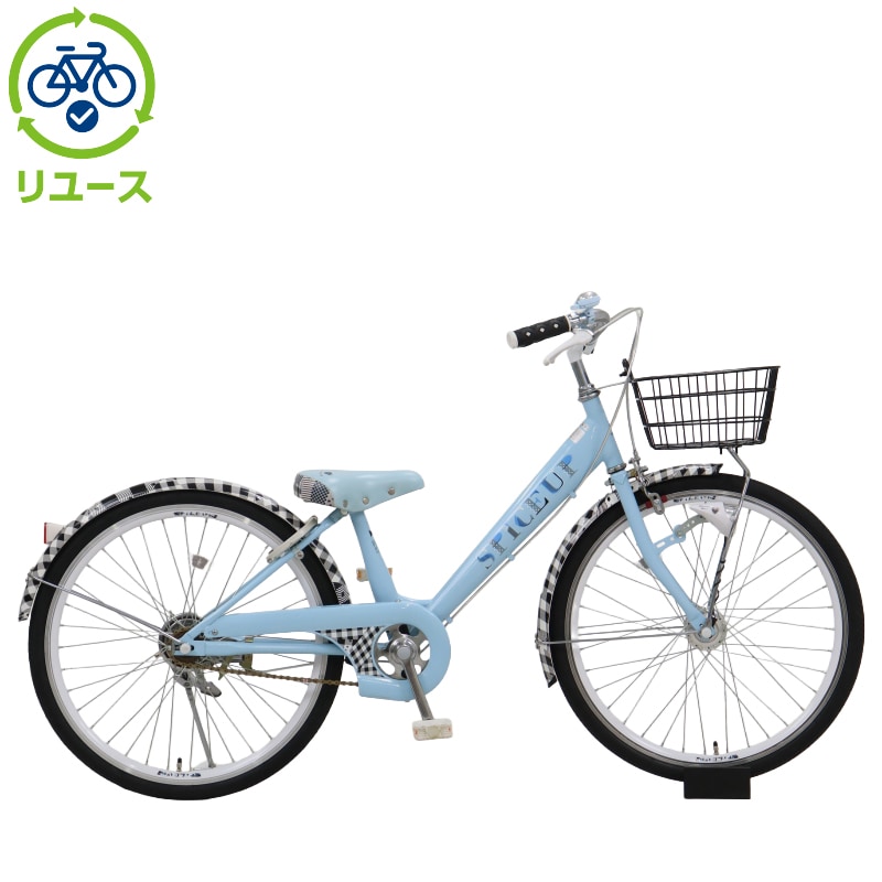 (引取限定　神奈川)子供自転車　中古　スパイスアップ 22インチ　ラベンダー スパイスアップ 子供用自転車 入学 22インチ 変速なし LEDオートライト